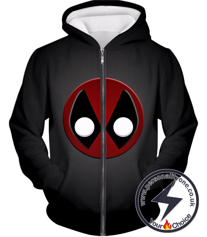 Favourite Deadpool Logo Cool Black Zip Up Hoodie